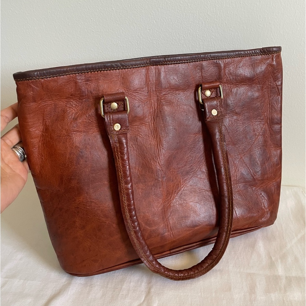 🆕 Listing!  Firu Handmade | Brown Leather Tote Shoulder Bag